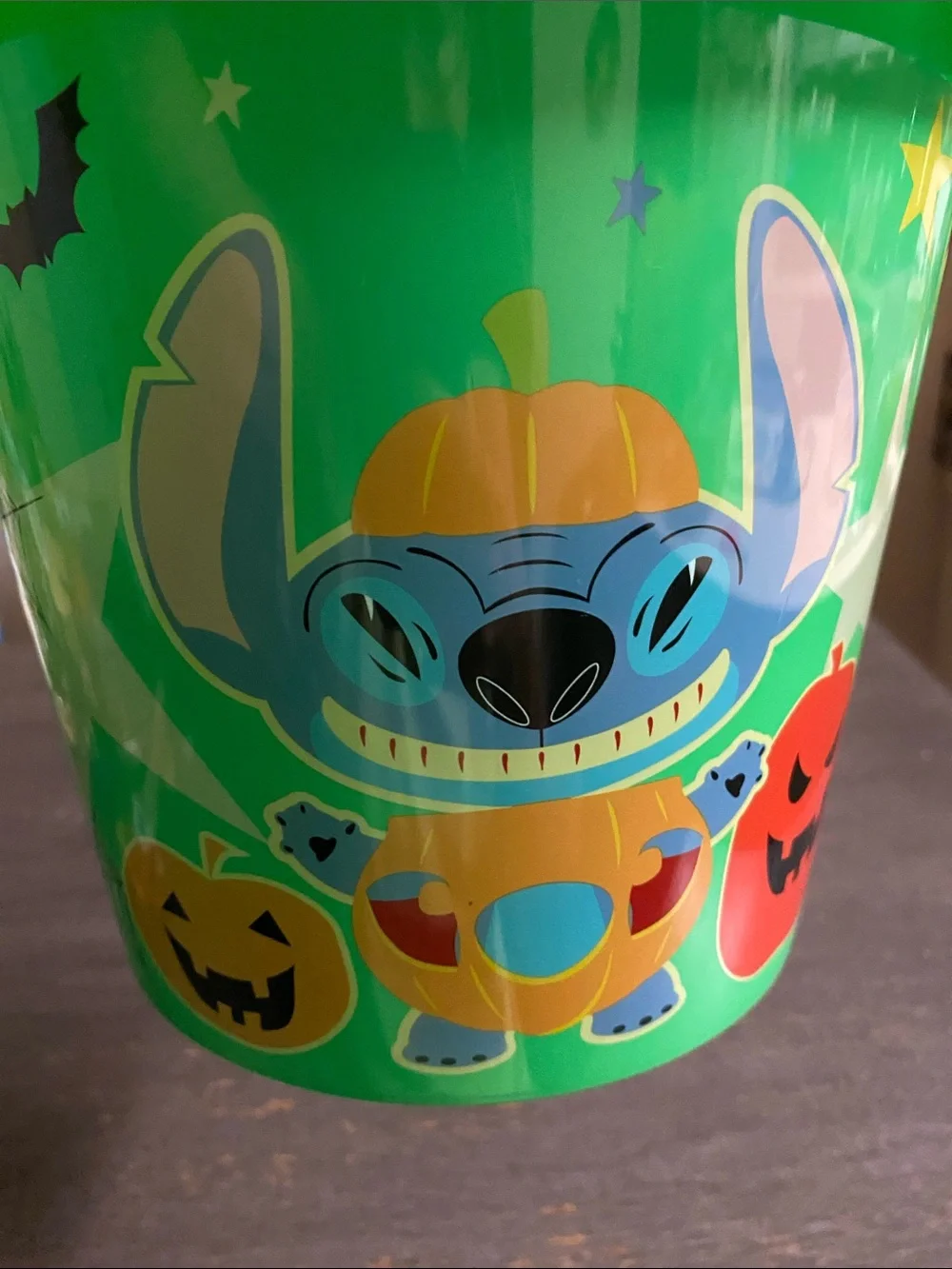 Disney Green Stitch Halloween Candy Pail